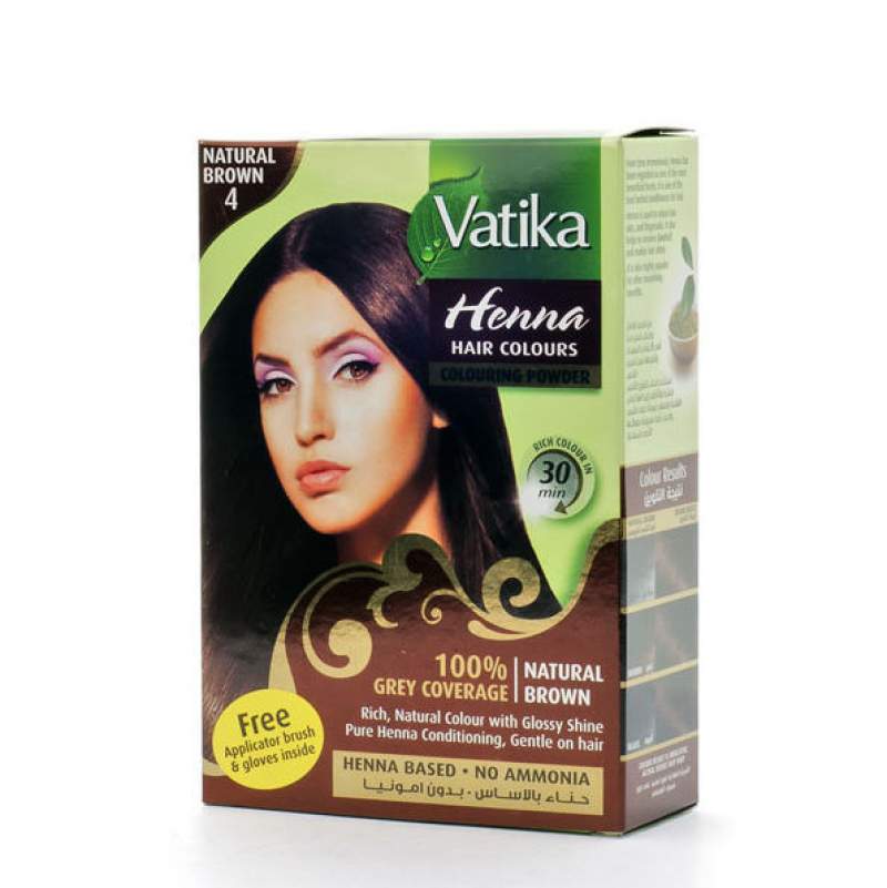 Краска для волос с хной &quot;Естественный коричневый&quot; Дабур Ватика (Dabur Vatika Henna Natural Brown)