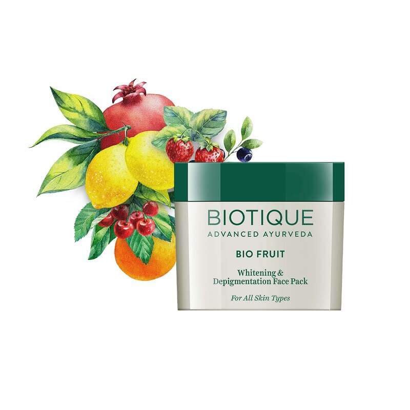 Маска для отбеливания и выравнивания тона лица Биотик Био Фрукт (Biotique Bio Fruit Whitening & Depigmentation Face Pack)