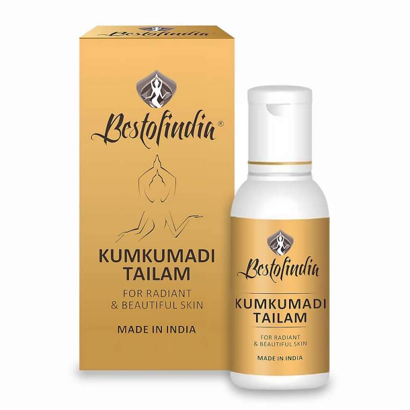 Кумкумади Тайлам - сияние и красота кожи, массажное масло для лица и тела Бестофиндия (Bestofindia Kumkumadi Tailam),  50 мл