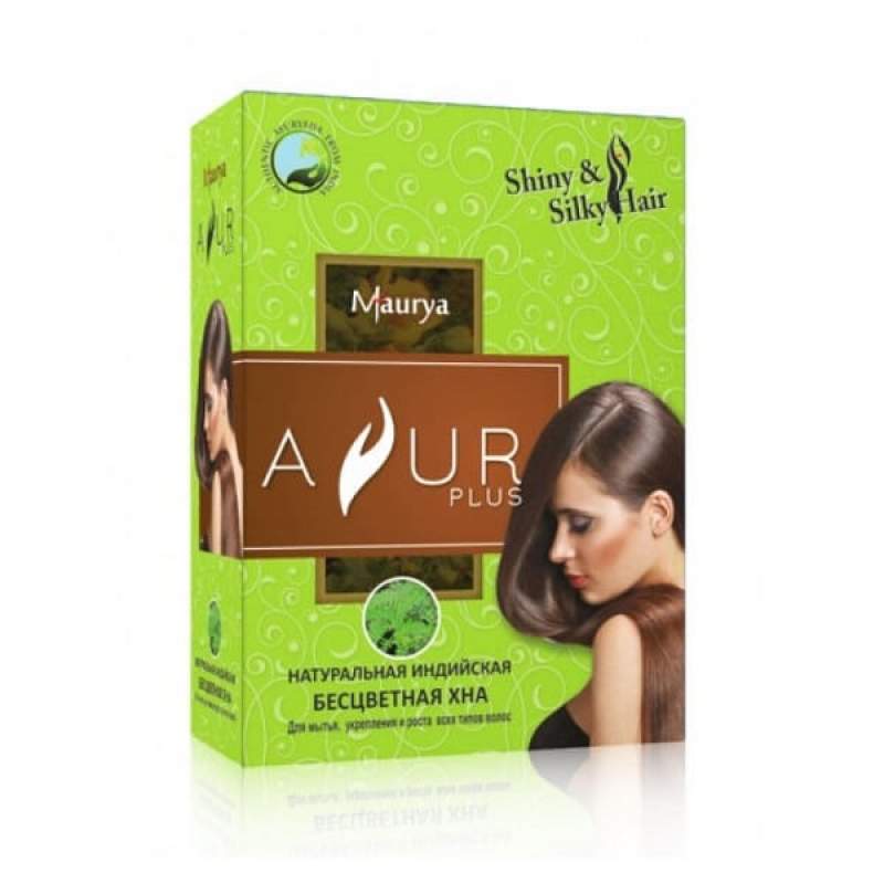 Натуральная индийская Бесцветная Хна Аюр Плюс (Ayur Plus Shiny&amp;Silky Hair)