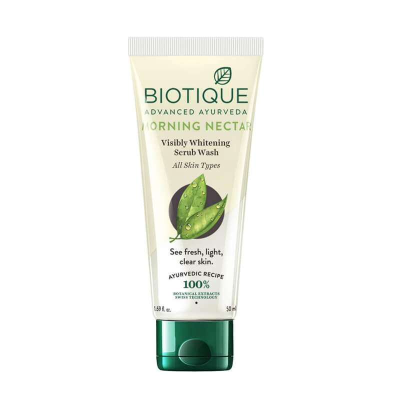 Отбеливающий Гель-скраб для умывания Биотик Био Утренний Нектар (Biotique Bio Morning nectar Whitening Scrub Wash)