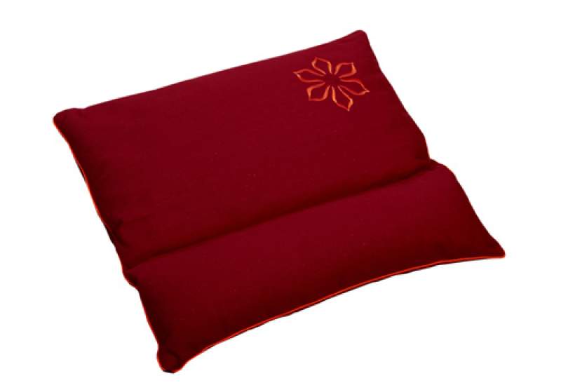 Подушка для медитации с валиком под шею (45x50), красная