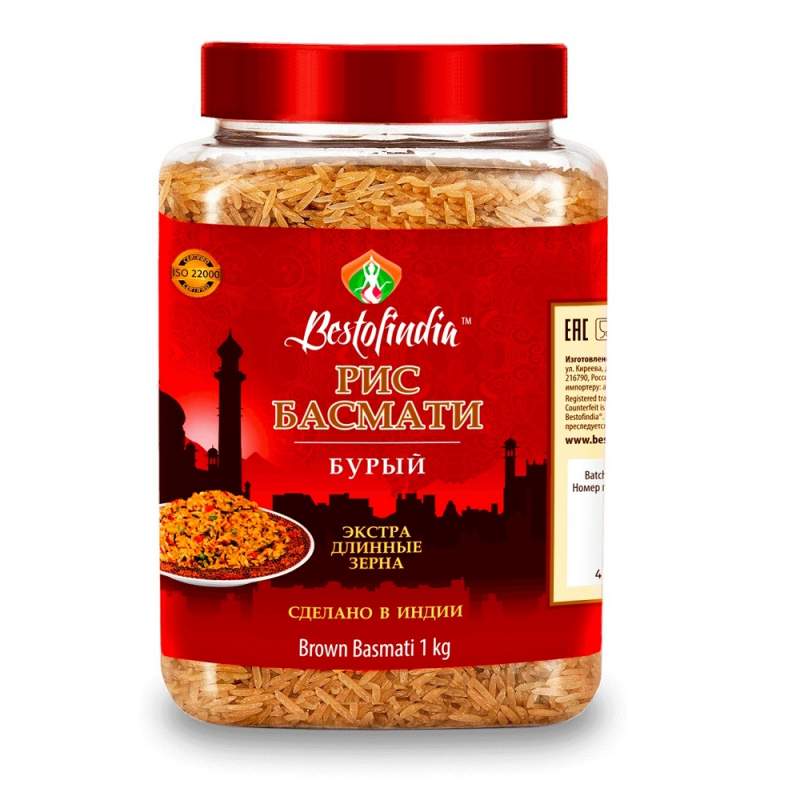 Рис Басмати  Бурый Бестофиндия (Bestofindia Brown Basmati Rice), 1 кг