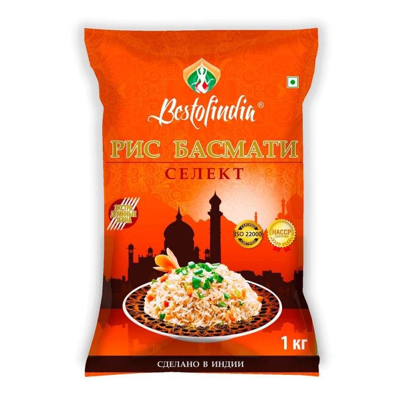 Рис Басмати Селект Бестофиндия (Bestofindia Basmati Select Rice), 1 кг
