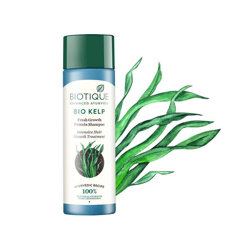 Шампунь для роста волос Биотик Био Водоросли (Biotique Bio Kelp Fresh Growth Protein Shampoo For Intensive Hair Growth Treatment)