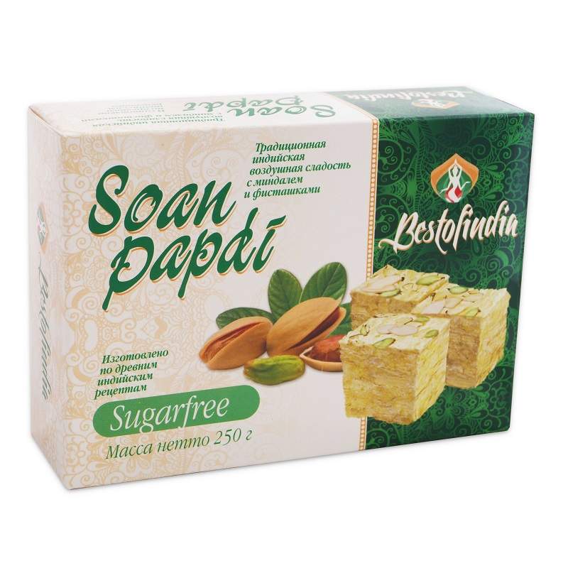 Воздушные индийские сладости без сахара Соан Папди Без Сахара Бестофиндия (Bestofindia Soan Papdi Sugarfree)