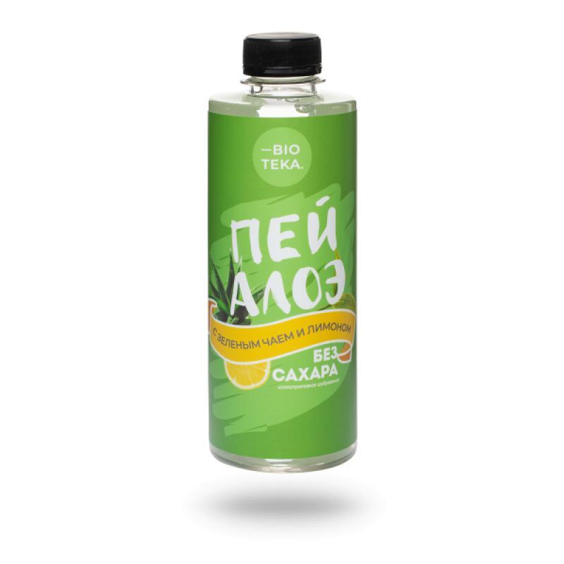 Напиток безалкогольный «ПЕЙ AЛОЭ» с алоэ, зелёным чаем и лимоном